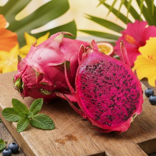 群馬県産・赤果肉ドラゴンフルーツ（樹上完熟）1kg［2〜3玉］ – 富岡